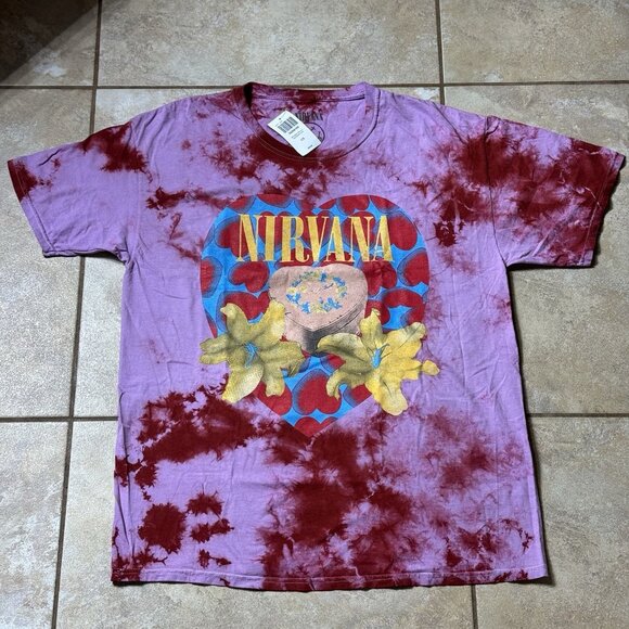 Nirvana Heart-Shaped Box Tie-Dye LARGE T-Shirt New With Tags - Picture 1 of 7